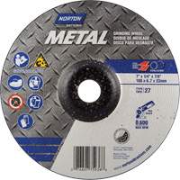 Meules &agrave; moyeu d&eacute;port&eacute; en m&eacute;tal, 7" x 1/4", Arbre 7/8", Oxyde d'aluminium, Type 27 Duraquip Inc