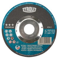Premium 2 in 1 Thincut Cut-Off Wheel, 5" x 0.045", 7/8" Arbor, Type 27, Aluminum Oxide, 12250 RPM Duraquip Inc