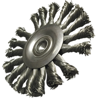 Brosses mont&eacute;es &agrave; fils nou&eacute;s circulaires, 3-1/2" dia., dia. Des fils 0,014", Tige 1/4" Duraquip Inc