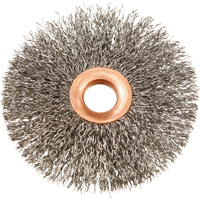 Brosses rotatives &agrave; fils cr&ecirc;p&eacute;s avec moyeu en cuivre 3", 3" dia., Fils 0,012", Arbre 1/2" Duraquip Inc