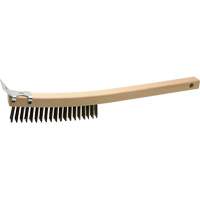 Brosse de nettoyage avec racloir, Acier, 3 x 19 rangs de fils, Longueur 13" Duraquip Inc