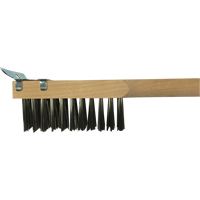 Brosse de nettoyage avec racloir, Acier inoxydable, 3 x 10 rangs de fils, Longueur 20" Duraquip Inc