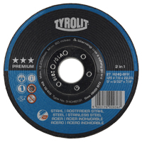 Disque de meulage 2-IN-1 Performance Plus, 7" x 9/32", Arbre 7/8", Type 27 Duraquip Inc