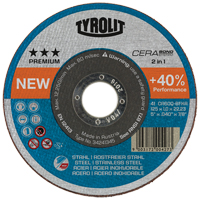 Cerabond Cutting Disc, 5" x 0.045", 7/8" Arbor, Type 1, Ceramic, 12250 RPM Duraquip Inc