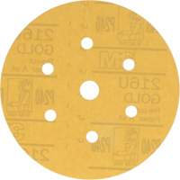 Hookit Dust-Free Sanding Disc, 6" Dia., P240 Grit, Aluminum Oxide, A-Weight Duraquip Inc