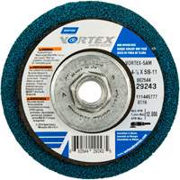 Meule abrasive non tiss&eacute;e &agrave; moyeu d&eacute;port&eacute; Vortez Rapid Blend, 4-1/2" dia., Grain 100-120, Oxyde d'aluminium Duraquip Inc