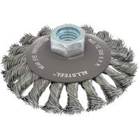 AllSteel Wire Brush, 4" Dia., 0.02" Fill, 5/8"-11 Arbor, Steel Duraquip Inc