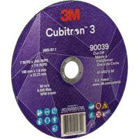 Cubitron 3 Cut-Off Wheel, 7" x 0.09", 7/8" Arbor, Type T27, Ceramic, 8500 RPM Duraquip Inc