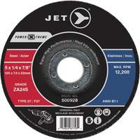 Power-Xtreme ZA24S Grinding Wheel, 4-1/2" x 1/4", 7/8" Arbor, Type 27 Duraquip Inc