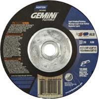 Meule et meule &agrave; tronçonner combin&eacute;e et flexible Gemini A AO, 4-1/2" x 1/8", Arbre de 5/8"-11, Type 29, Oxyde d'aluminium, 13580 Tr/min Duraquip Inc