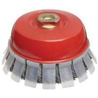 Knotted Wire Cup Brush with Protective Guard, 2-3/4" Dia. x 5/8"-11 Arbor Duraquip Inc