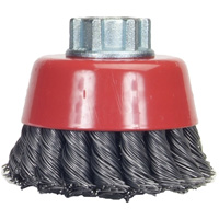 Knotted Wire Cup Brush, 4" Dia. x 5/8"-11 Arbor Duraquip Inc