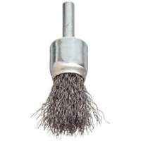 Brosse &agrave; fils cr&ecirc;p&eacute;s avec moyeu, 3/4", Fils 0,006", Tige 1/4" Duraquip Inc