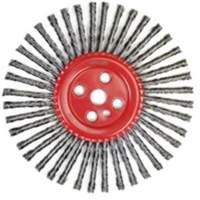 Brosse &agrave; fils nou&eacute;s pour cordons de soudure, Dia. 12", Fils 0,035", Arbre 1", Acier Duraquip Inc