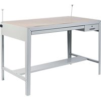 Precision Drafting Table Base, 56-3/8" W x Grey Duraquip Inc
