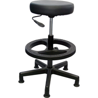 900 Series Task Stool, Stationary, Adjustable, 20" - 28", Vinyl Seat, Black Duraquip Inc