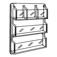 Literature Displays, Wall Mount, 9 Slots, Plastic, 30" W x 2" D x 36-7/8" H Duraquip Inc