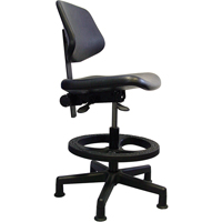 Ergonomic Seating, Polyurethane, Black, 250 lbs. Capacity Duraquip Inc