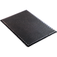Conductive Anti-Fatigue Rubber Mat Interlocking Room System, Rubber, 2' W x 3' L, 1/2" Thick, Black Duraquip Inc