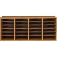 Casier &agrave; compartiments r&eacute;glable pour documentation, Stationnaire, 24 fentes, Bois, 39-1/4" la x 11-3/4" p x 16-1/4" h Duraquip Inc