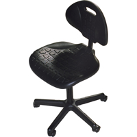 Heavy-Duty Ergonomic Seating, Polyurethane, Black, 250 lbs. Capacity Duraquip Inc