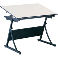 PlanMaster Height-Adjustable Drafting Table, 43" W x 29-1/2" - 37-1/2" H, Black Duraquip Inc