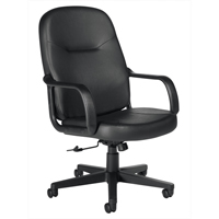Fauteuil de bureau, Cuir, Noir Duraquip Inc
