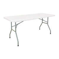 Table pliante, Rectangulaire, 60" l x 30" la, Polyéthylène, Blanc OR328 | Duraquip Inc