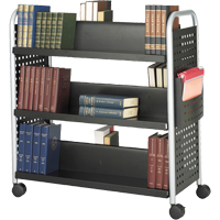 Chariots pour livres Scoot, 200 lb Capacit&eacute;, Noir, 17-3/4" p x 41-1/4" la x 41-1/4" h, Acier Duraquip Inc