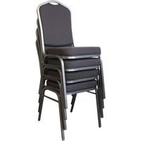 Chaises empilables, Tissu, Hauteur 37", Capacit&eacute; 275 lb, Noir Duraquip Inc