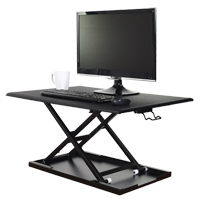 Bureau ajustable pour travail assis et debout, Modèle de bureau, 15-3/4" h x 31-1/2" la x 22-1/2" p, Noir OP563 | Duraquip Inc