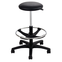 Extended-Height Stool, Drafting, Adjustable, 22" - 32", Vinyl Seat, Black Duraquip Inc