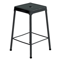 Counter Stool, Stationary, Fixed, 25", Steel Seat, Black Duraquip Inc