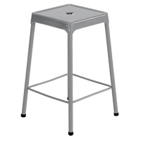 Counter Stool, Stationary, Fixed, 25", Steel Seat, Grey Duraquip Inc