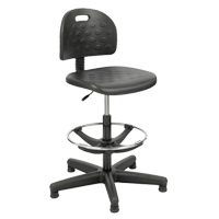 Soft Tough Stool, Stationary, Adjustable, 29" - 49", Polyurethane Seat, Black Duraquip Inc
