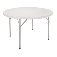Table pliante, Ronde, 60" l x 60" la, Polyéthylène, Blanc OQ321 | Duraquip Inc
