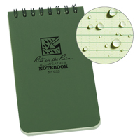 Carnet de notes de poche &agrave; spirale, Couverture souple, Vert, 100 Pages, 3" , 5"  Duraquip Inc
