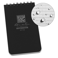 Pocket Top-Spiral Notebook, Soft Cover, Black, 100 Pages, 3" W x 5" L Duraquip Inc