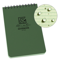Pocket Top-Spiral Notebook, Soft Cover, Green, 100 Pages, 4" W x 6" L Duraquip Inc