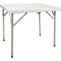 Table pliante, Carrée, 34" l x 34" la, Polyéthylène, Blanc OQ714 | Duraquip Inc