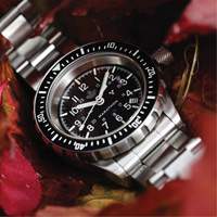 Grande montre automatique de plong&eacute;e avec feuille d'&eacute;rable gris et bracelet en acier inoxydable, Num&eacute;rique, &agrave; piles, 41 mm, Argent Duraquip Inc