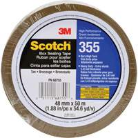 Scotch&reg; 355 Box Sealing Tape, Hot Melt Adhesive, 3.4 mils, 48 mm (1-22/25") x 50 m (164') Duraquip Inc