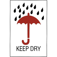 "Keep Dry" Special Handling Labels, 6" L x 4" W, Red on White Duraquip Inc