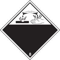 TDG Shipping Labels, Class 8, Corrosives, Vinyl Duraquip Inc