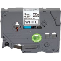 Cartouche de ruban flexible Tze, 9 mm x 26'/8 m, Noir sur blanc Duraquip Inc