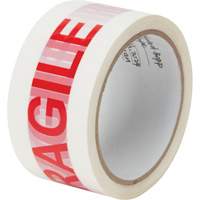"Fragile" Box Sealing Tape, Hot Melt Adhesive, 2 mils, 48 mm (2") x 100 m (328') Duraquip Inc