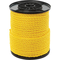 3/8" Yellow Twisted 3-Strand Rope, Polypropylene, 250' Duraquip Inc