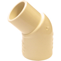 Raccord coude 45° m&acirc;le et femelle Flowguard Gold, Chantepleure x noeud, PVC-C, 1/2" Duraquip Inc