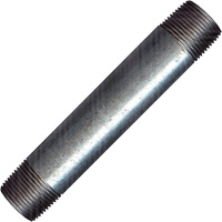Long Pipe Nipple, Galvanized, 1/2", NPT x NPT Duraquip Inc