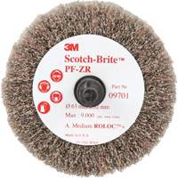 Scotch-Brite Roloc Cut and Polish Flap Brush, PF-ZR, Aluminum Oxide, Medium Grit, 2-1/2" x 1-1/4" Duraquip Inc
